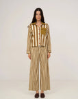 Carmen Says | Caramel Striped Cotton Pant