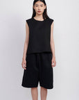 Ashley Rowe | Baggy Cotton Denim Jorts in Black