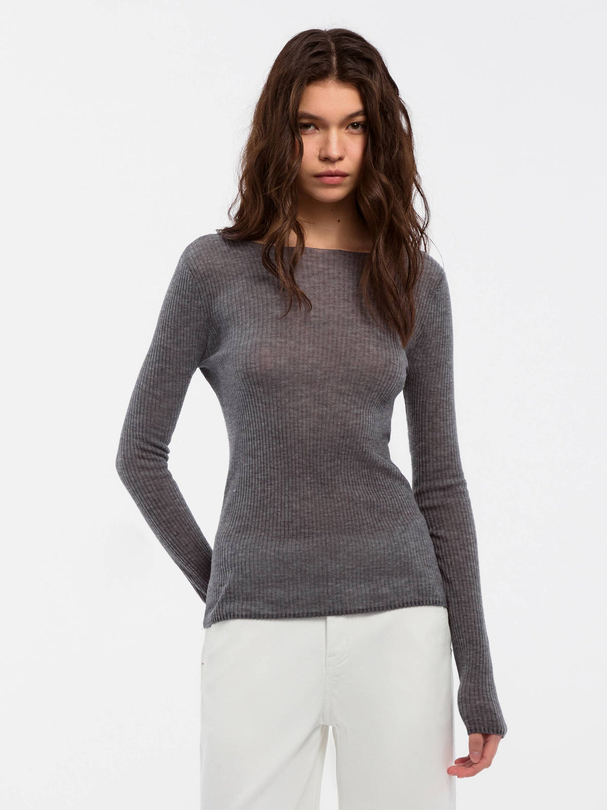 Cubic | Wool Knit Top in Gray