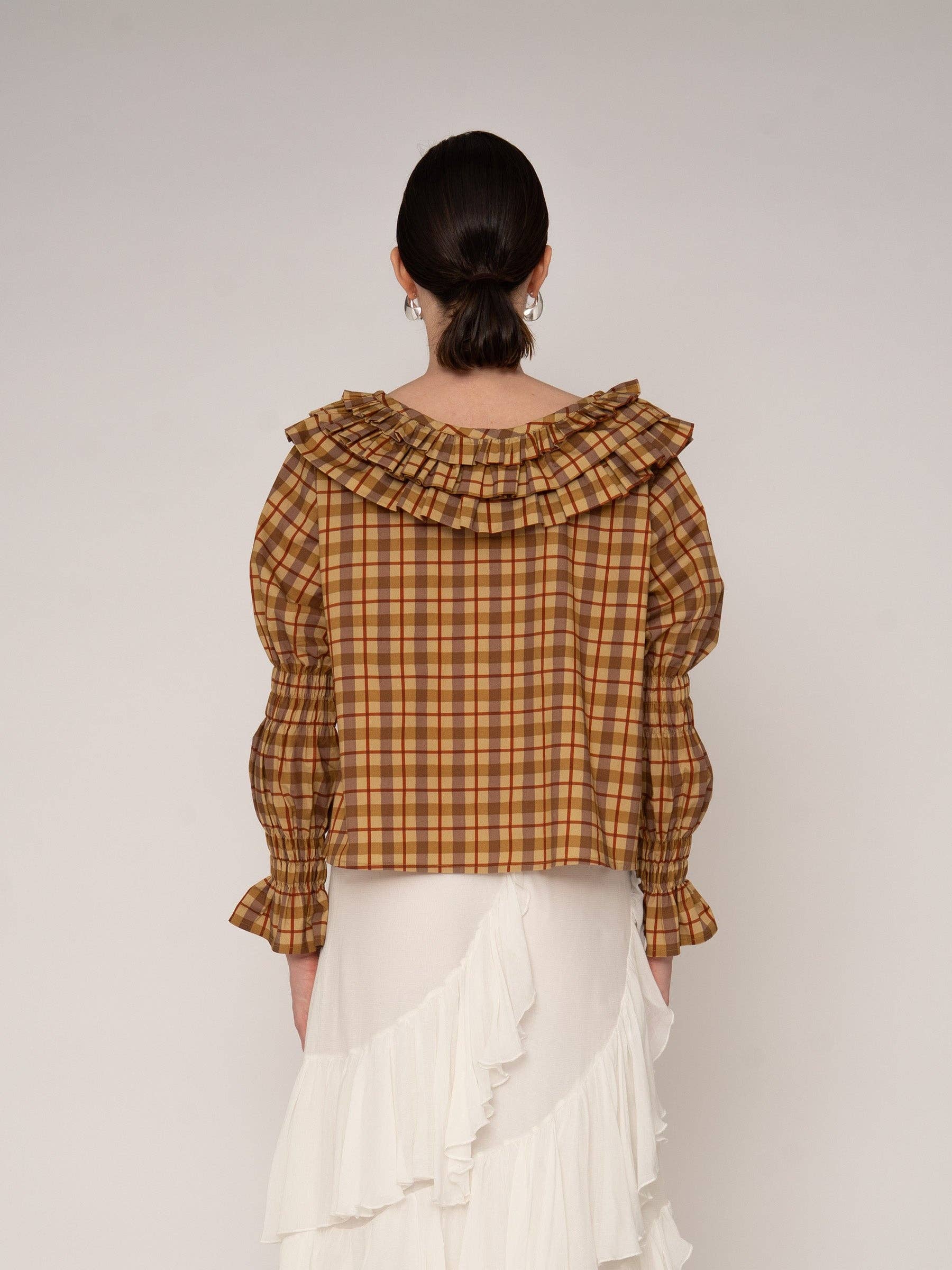 Carmen Says | Tartine Plaid Ruffled Blouse