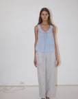 Deiji Studios | Eyelet Linen Pant in Fine Stripe - Hey Jude