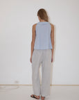 Deiji Studios | Eyelet Linen Pant in Fine Stripe - Hey Jude