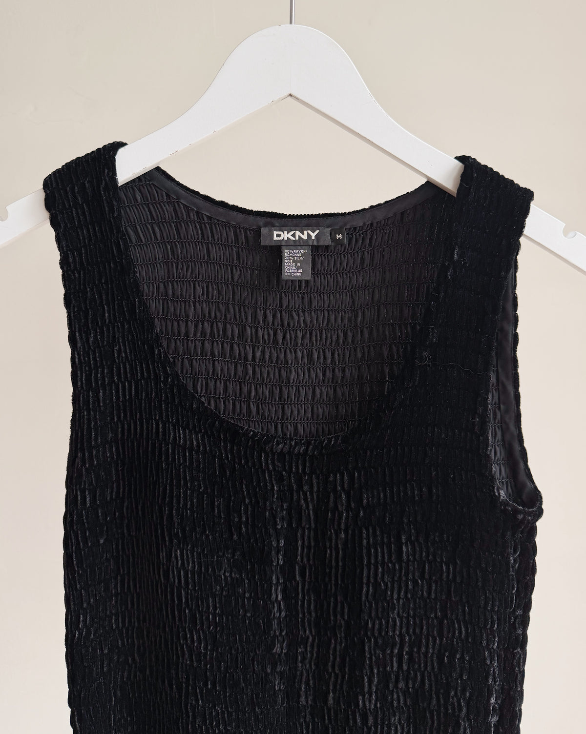 DKNY Black Velvet Ruched Top - Hey Jude