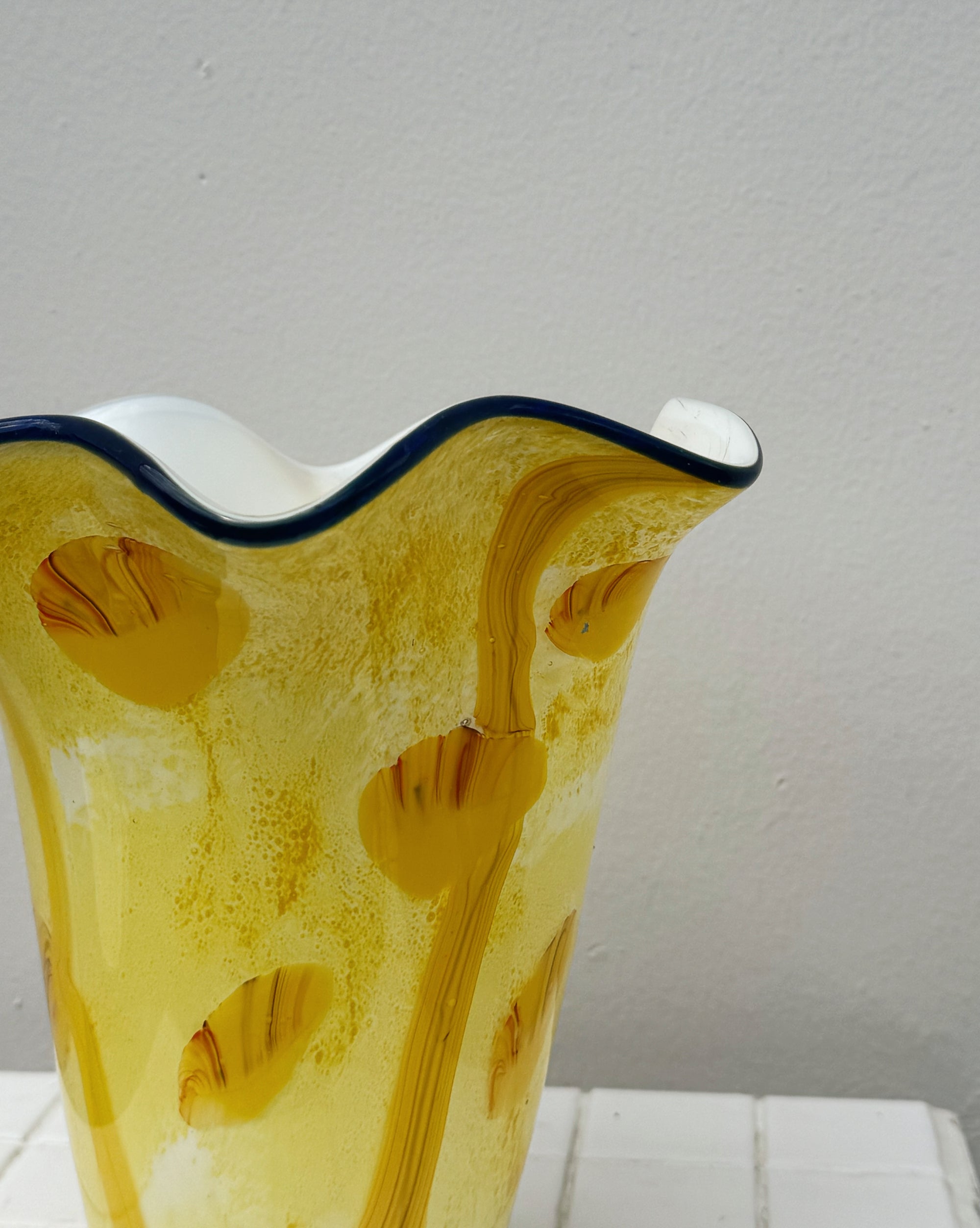 Yellow Swirl Kerchief Glass Vase - Hey Jude