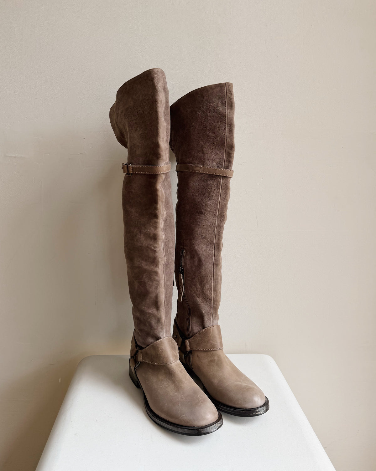 Brunello Cucinelli Leather Knee-High Riding Boots | Size 37.5