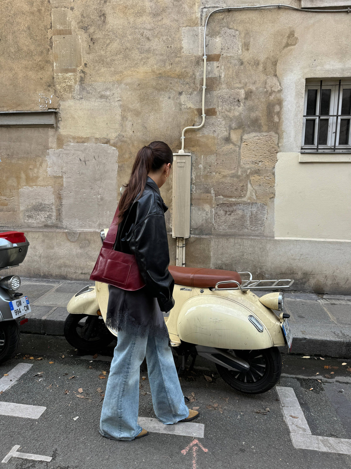 Mas1 | Bruna Leather Crossbody in Garnet