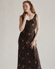 Autumn Floral Silk Dress
