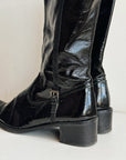 Stuart Weitzman Black Patent Leather Boots | Size 7.5 - Hey Jude
