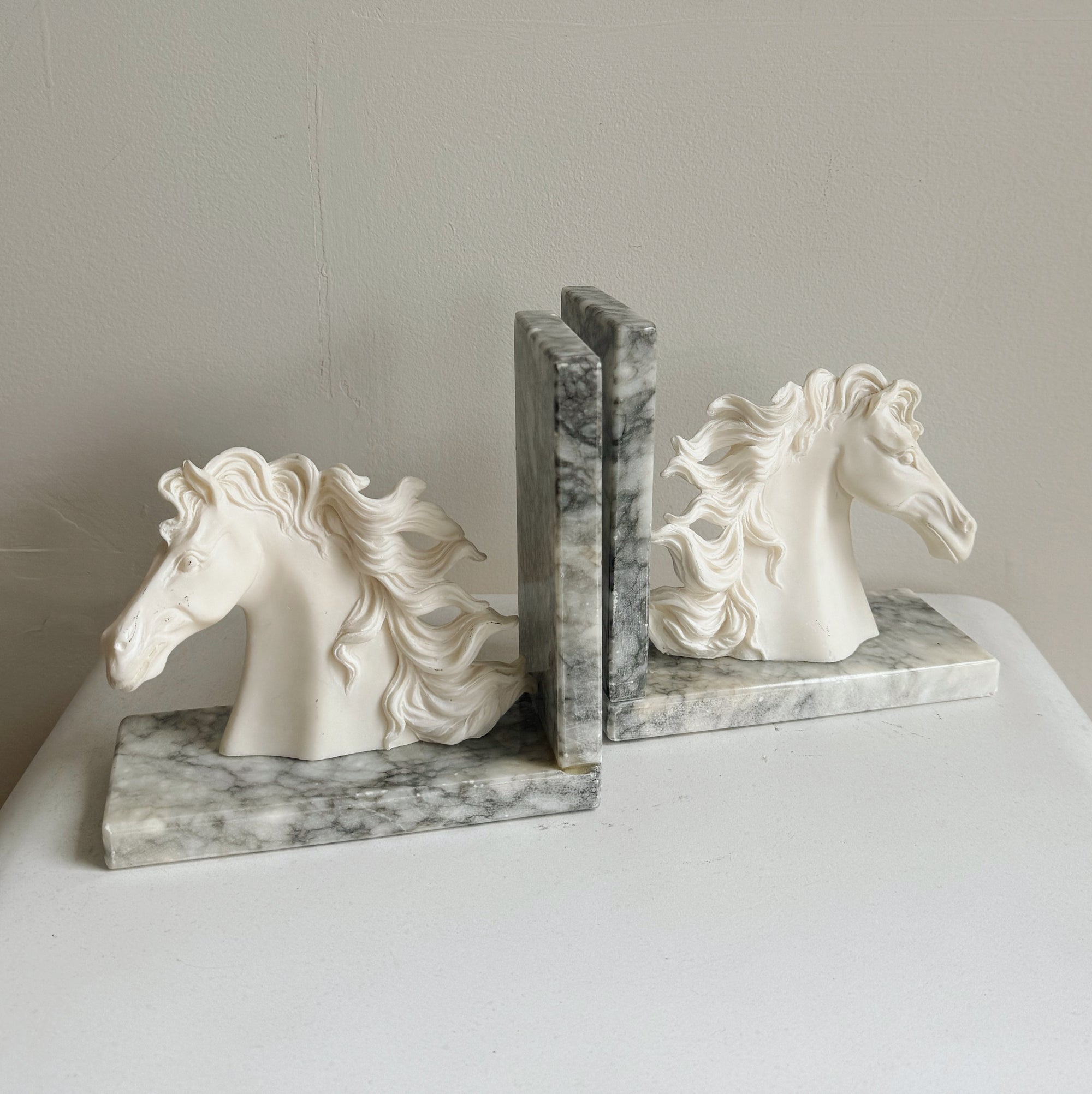 Horsegirl Marble Bookends