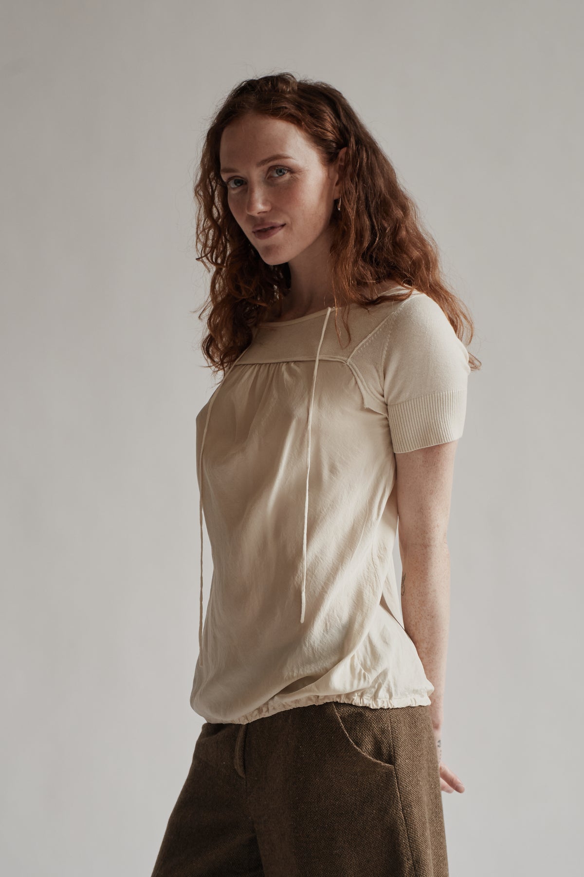 Eggshell Silk Deconstructed Top - Hey Jude