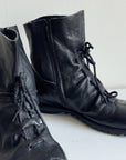 Black Pebbled Leather Lace Up Boots | Size 9