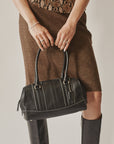 Coach Structured Leather Barrel Bag