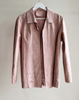 Pale Pink Suede Cutwork Jacket