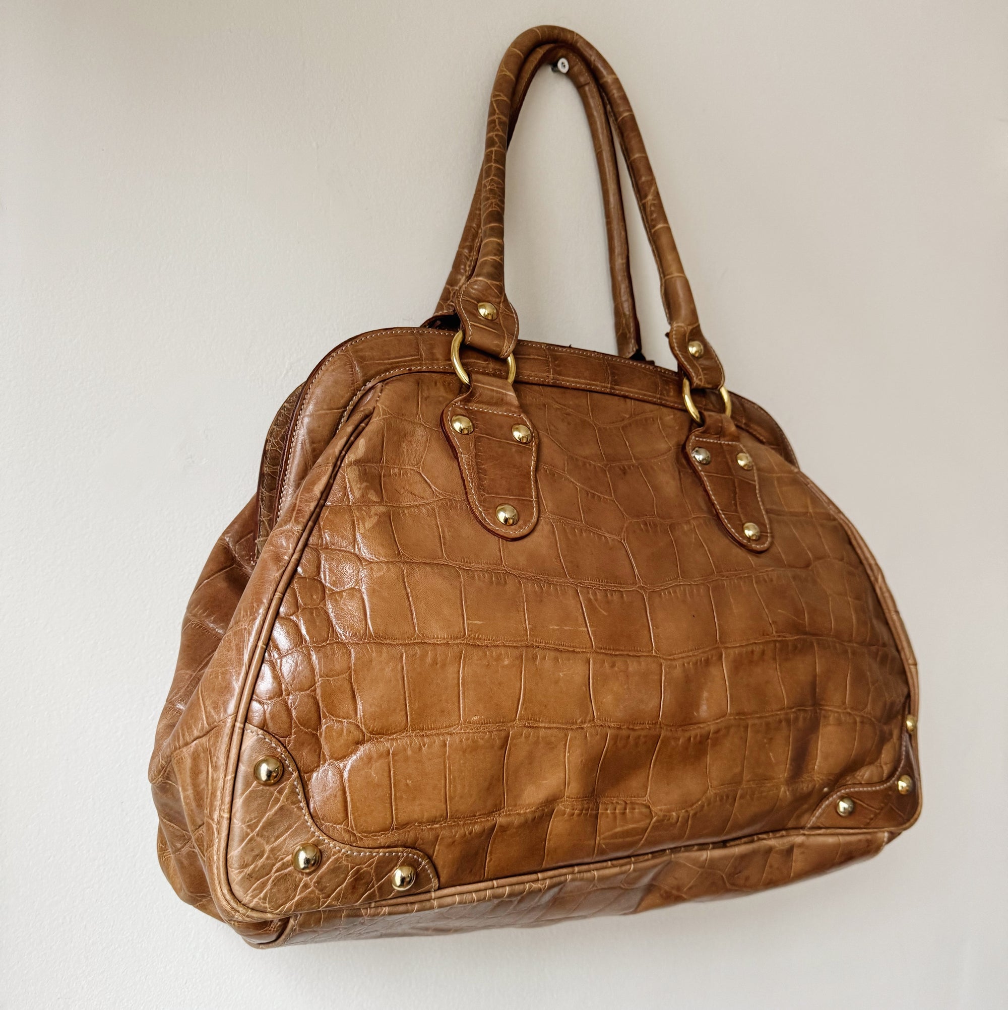 Dune Croc Embossed Leather Bag - Hey Jude
