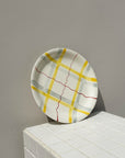 Plaid Brushstroke Ceramic Plate - Hey Jude