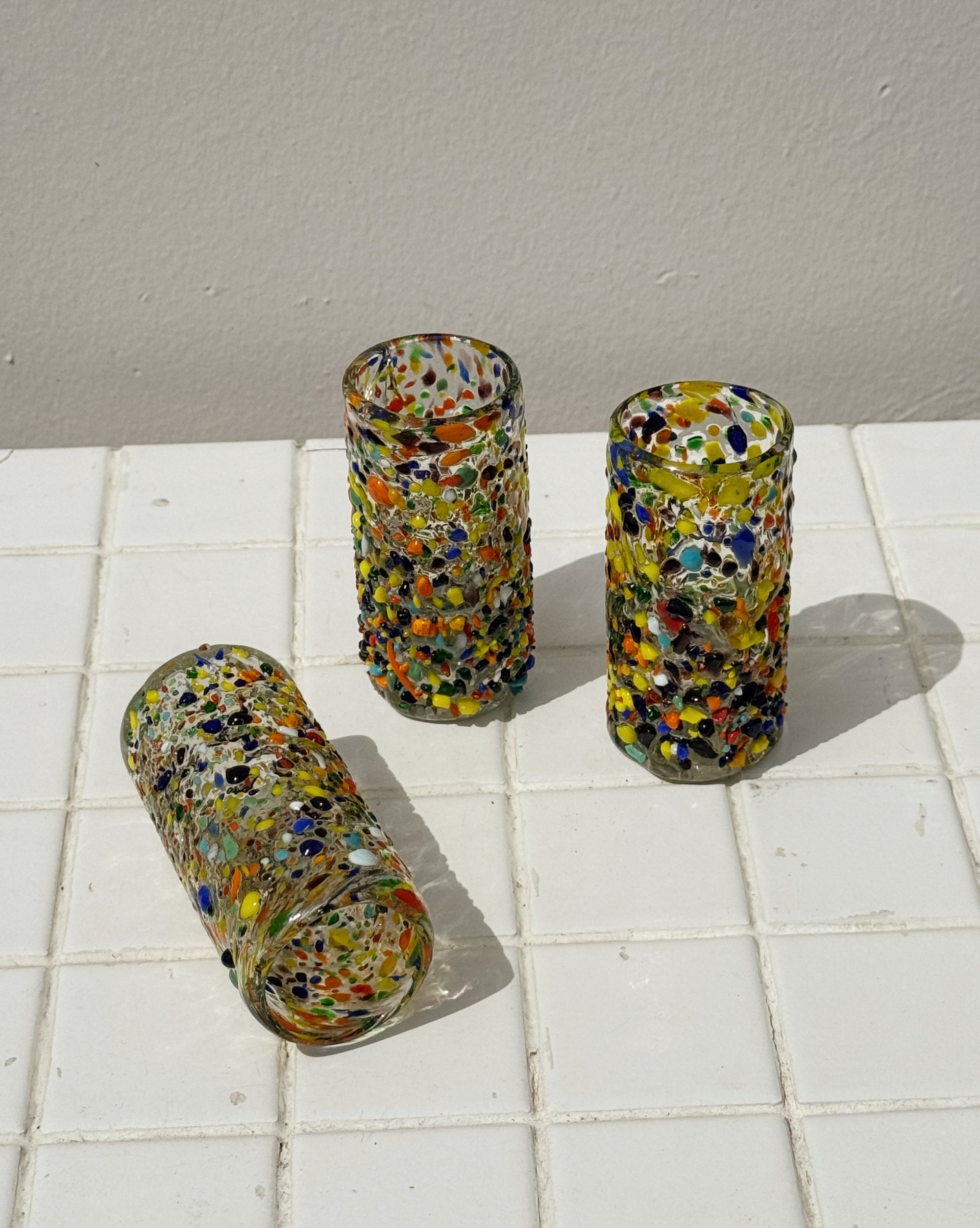 Confetti Blown Glass Mini Tumbler Set - Hey Jude
