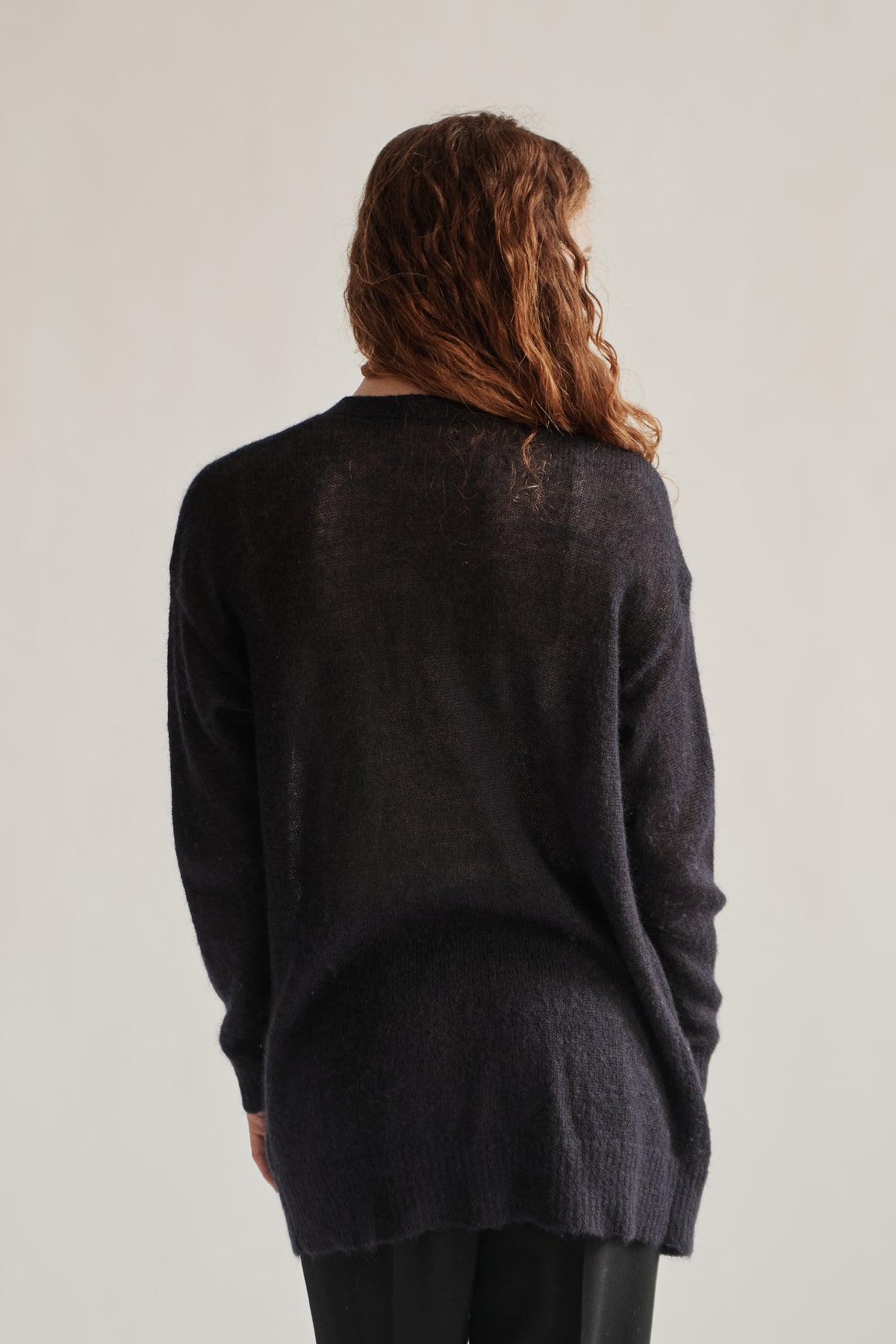 Navy Mohair Slouchy Cardigan