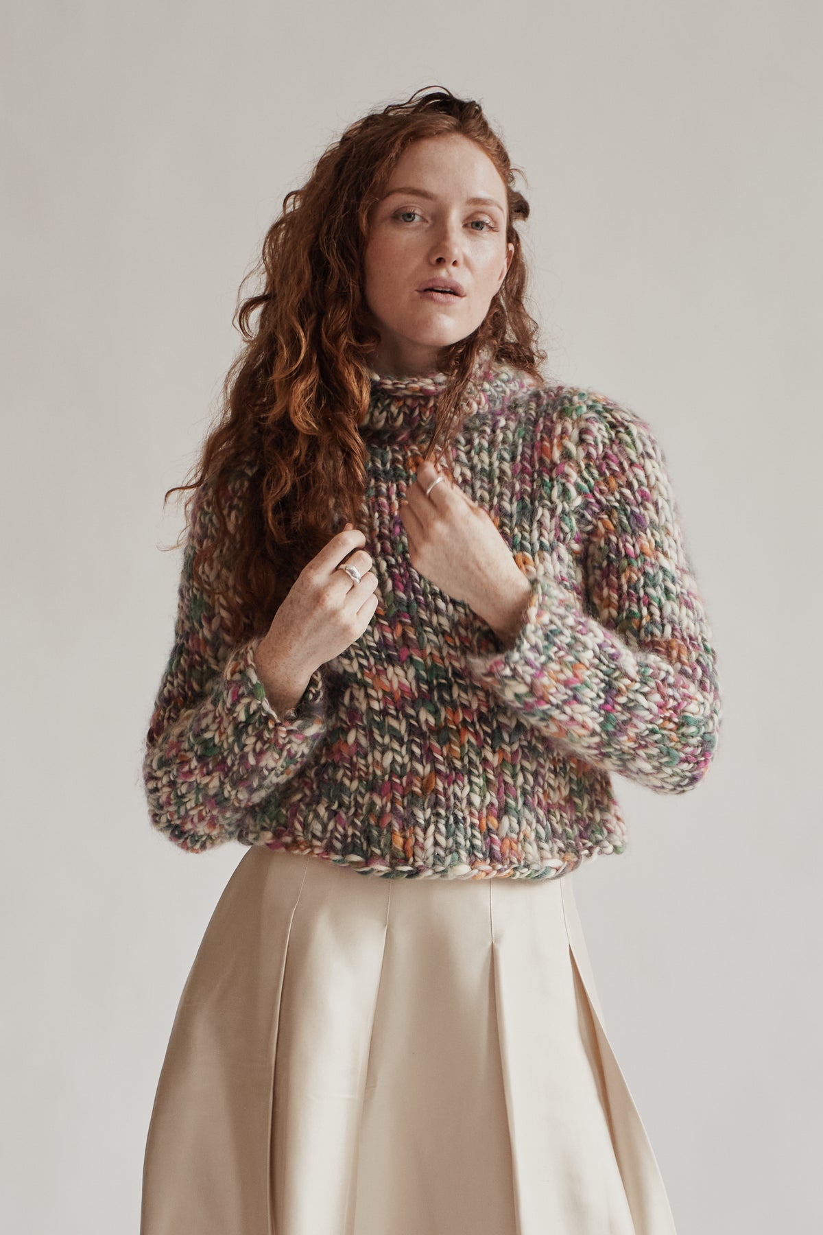 Kaleidoscope Flecked Chunky Wool Turtleneck - Hey Jude