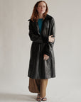 Black Lamb Leather with Fur Trench Coat - Hey Jude