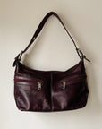 Merlot Leather Crescent Bag - Hey Jude