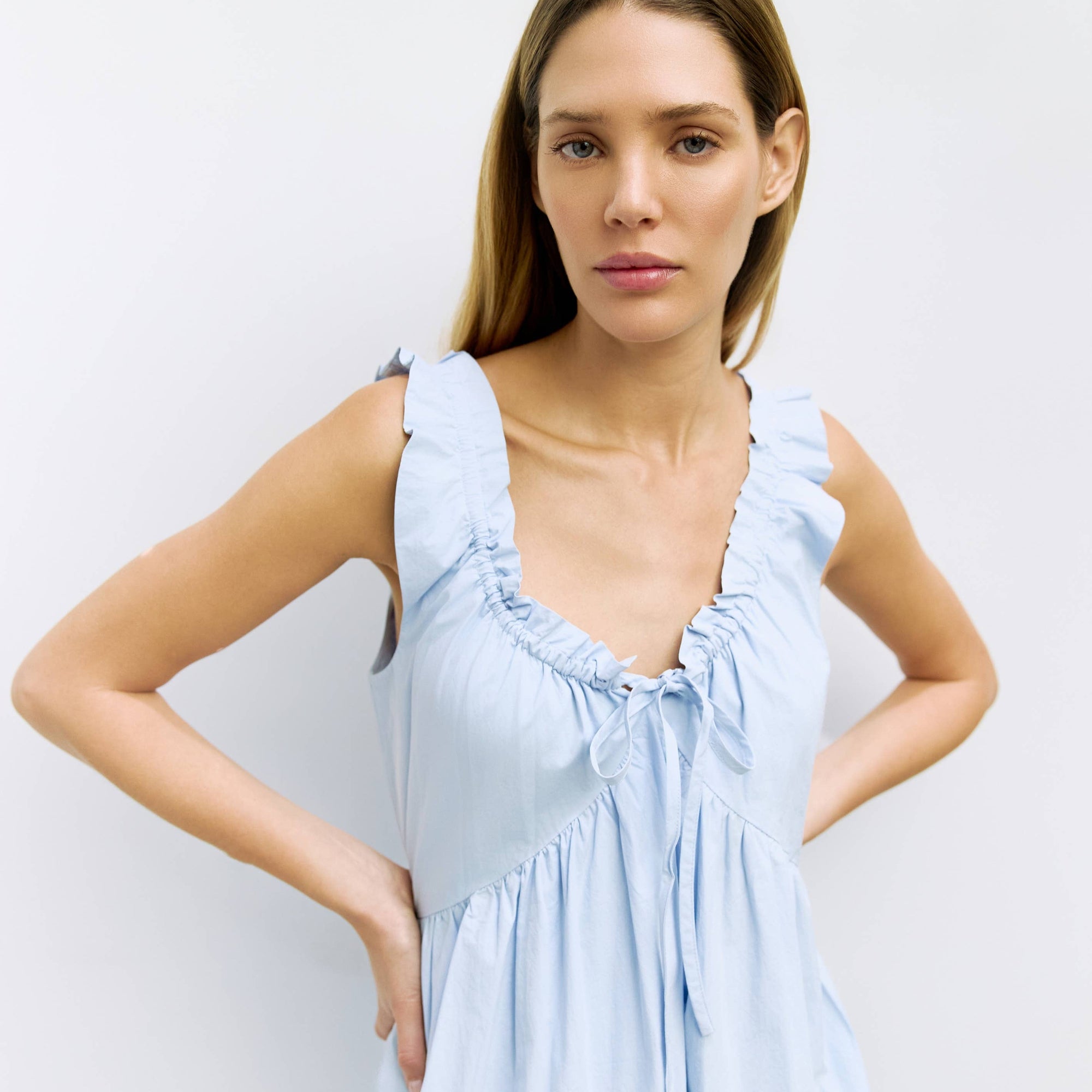 All Row | The Clare Dress in Blue - Hey Jude