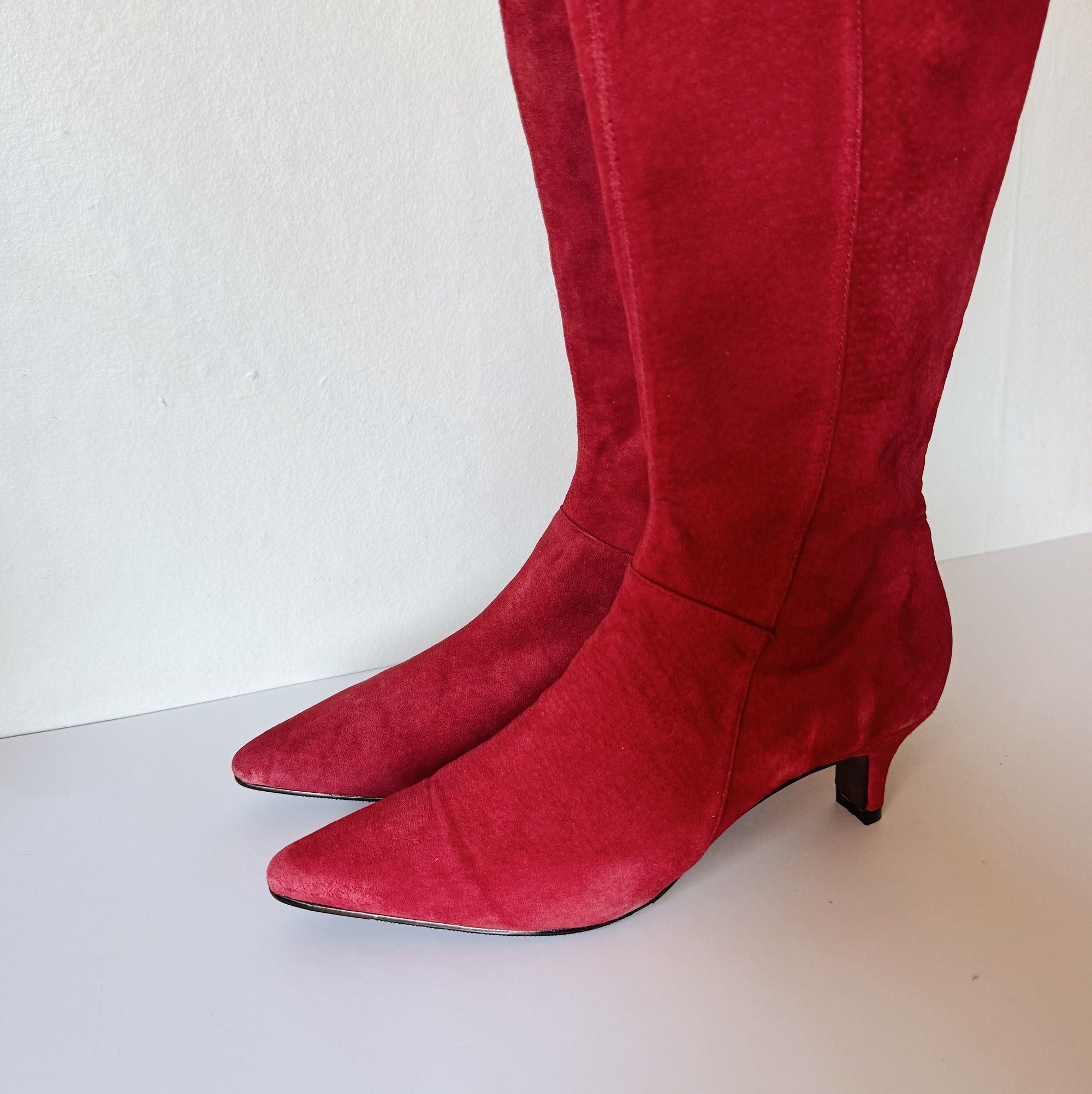 Scarlett Suede Pointed Mid-Calf Boots | Size 7 - Hey Jude