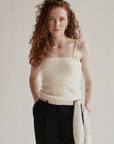 Ivory Angora Ribbed Tank