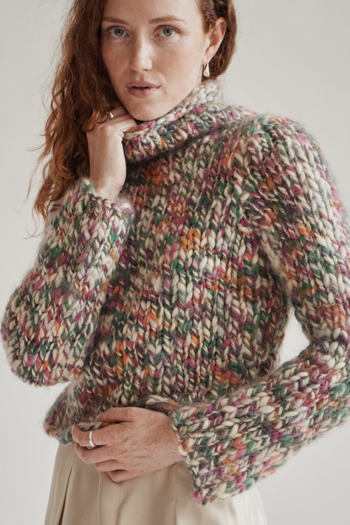 Kaleidoscope Flecked Chunky Wool Turtleneck - Hey Jude