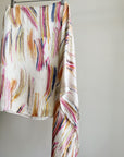 Abstract Asymmetrical Silk Skirt