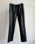 Black Low Rise Leather Pants