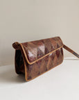 Burgundy + Caramel Antique Patchwork Structured Bag