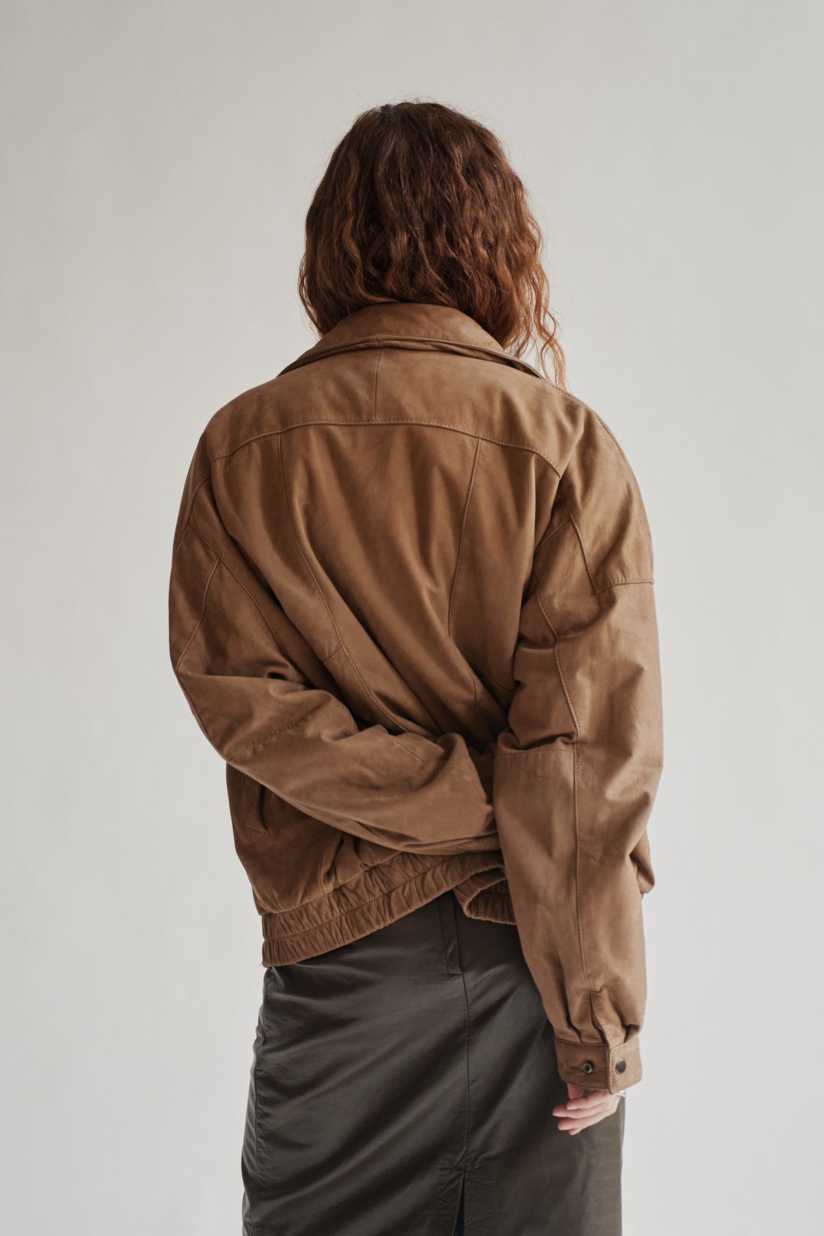 Toast Sueded Leather Bomber