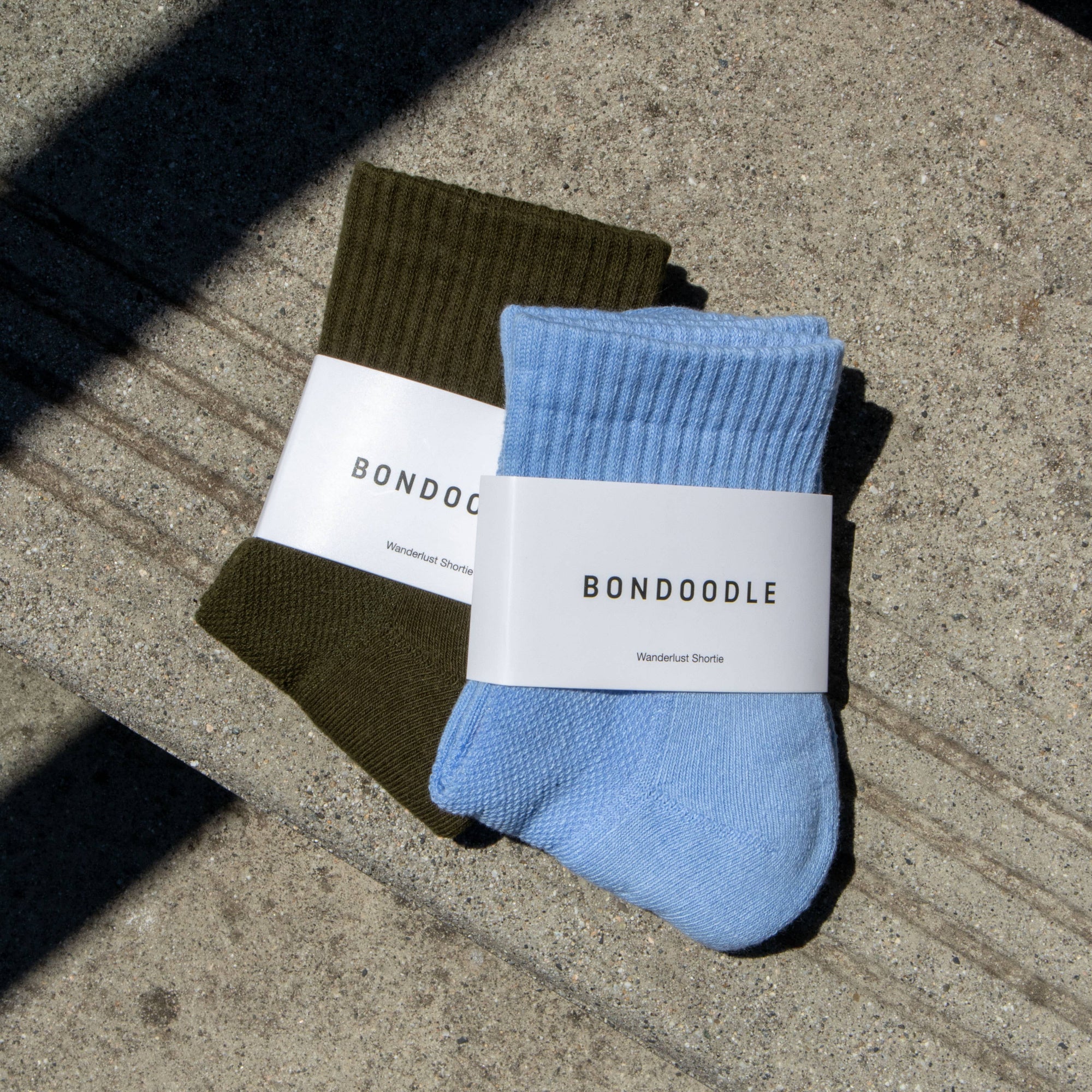 Bondoodle - Short Ribbed Sport Ankle Socks in Khaki Green - Hey Jude