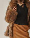 Soft Brown Faux Fur Coat