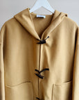 Butter Hooded Wool + Silk Toggle Coat