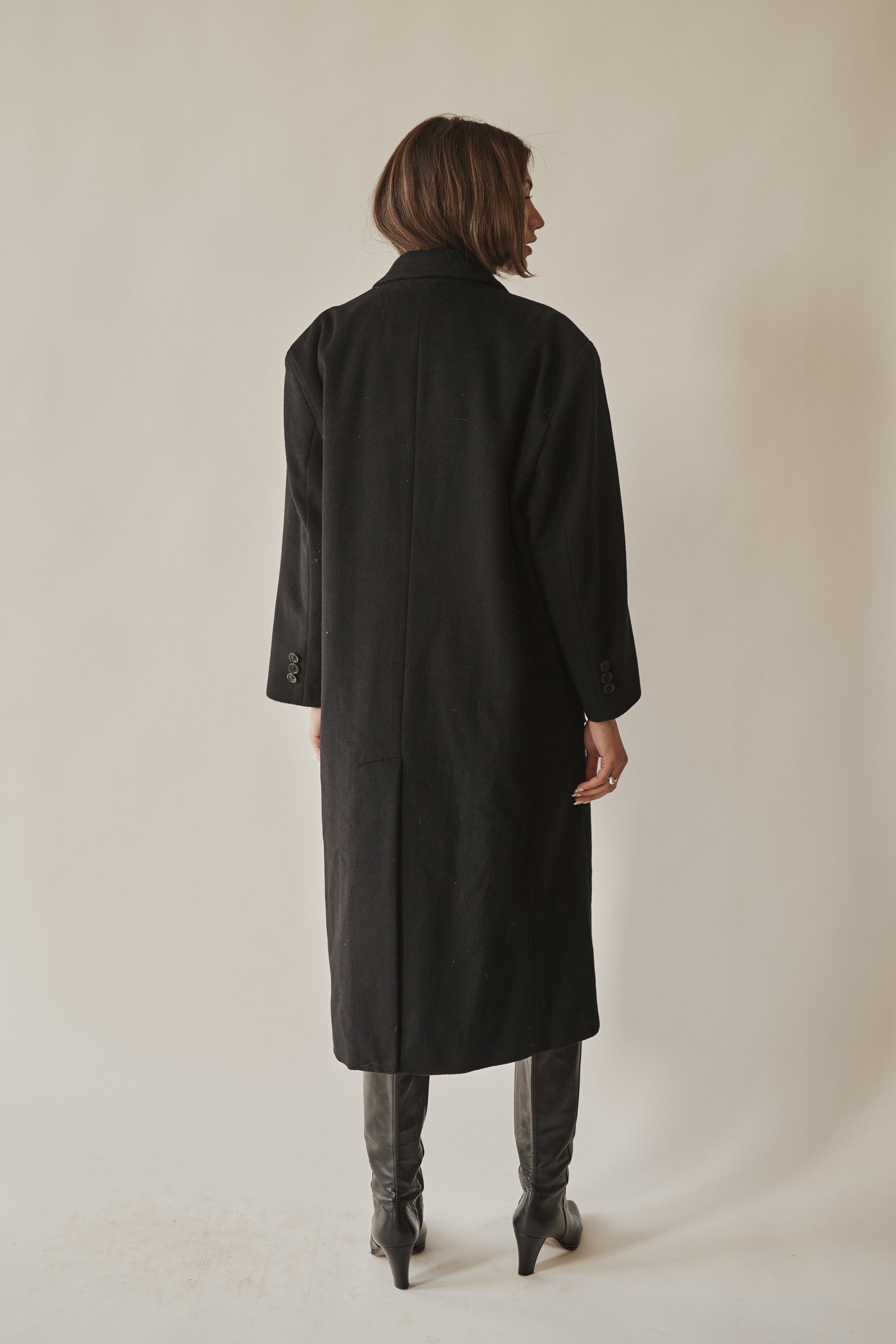 Black Cashmere Classic Long Coat