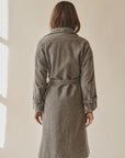 Gray Wool Wrap Coat