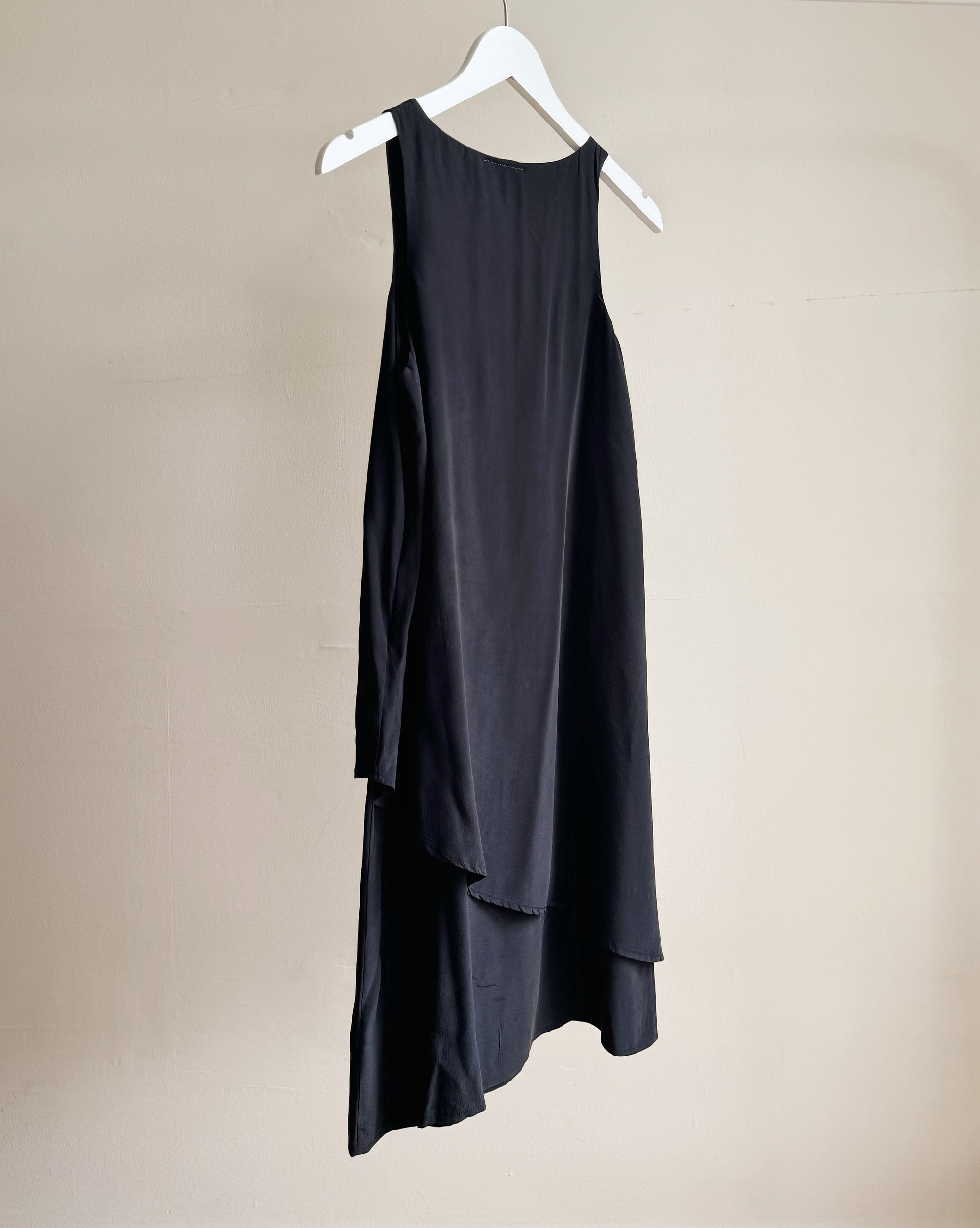 Obsidian Silk Layered Dress
