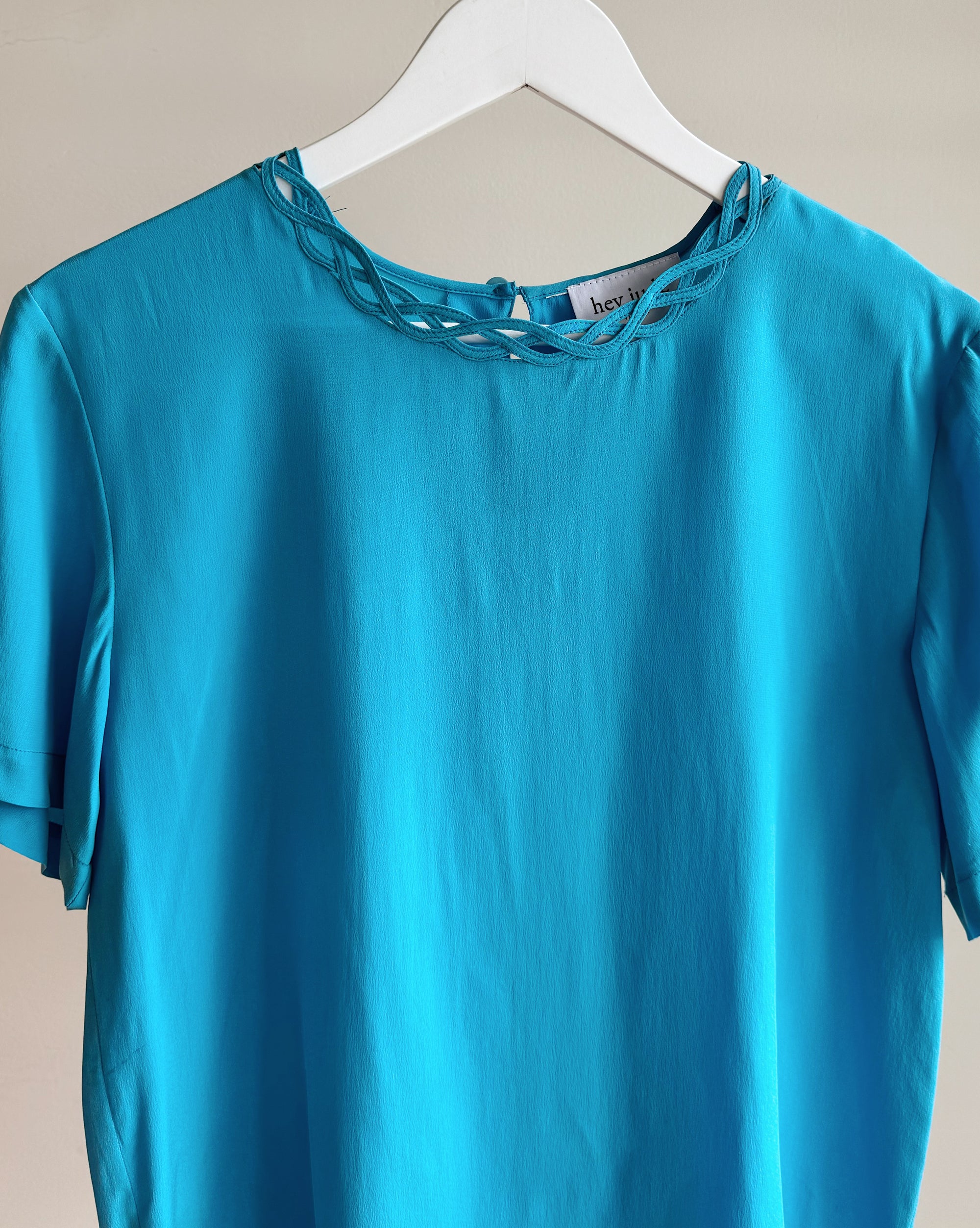 Cerulean Silk Lattice Tee - Hey Jude