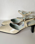 Cream Patent Leather Slingback Heels | Size 36 - Hey Jude