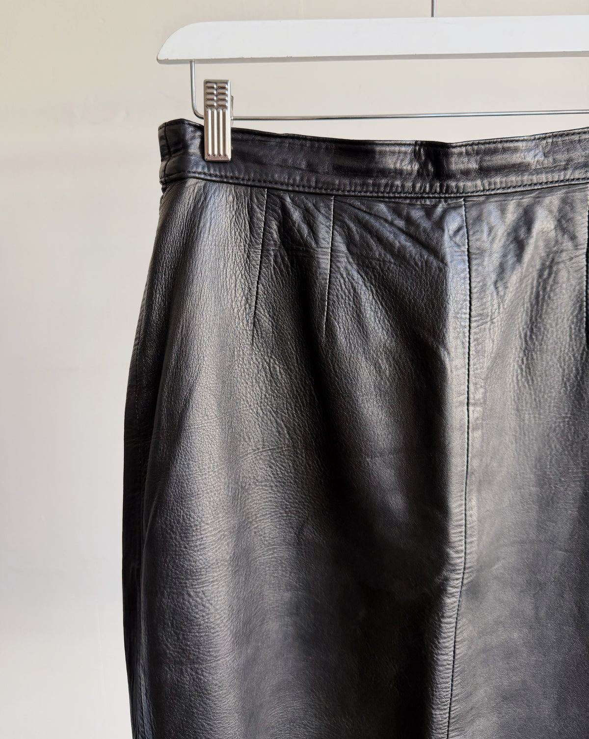 Black Soft Leather Skirt