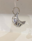 Melo Melo | Handcrafted Leather Dumpling Keychain in Silver