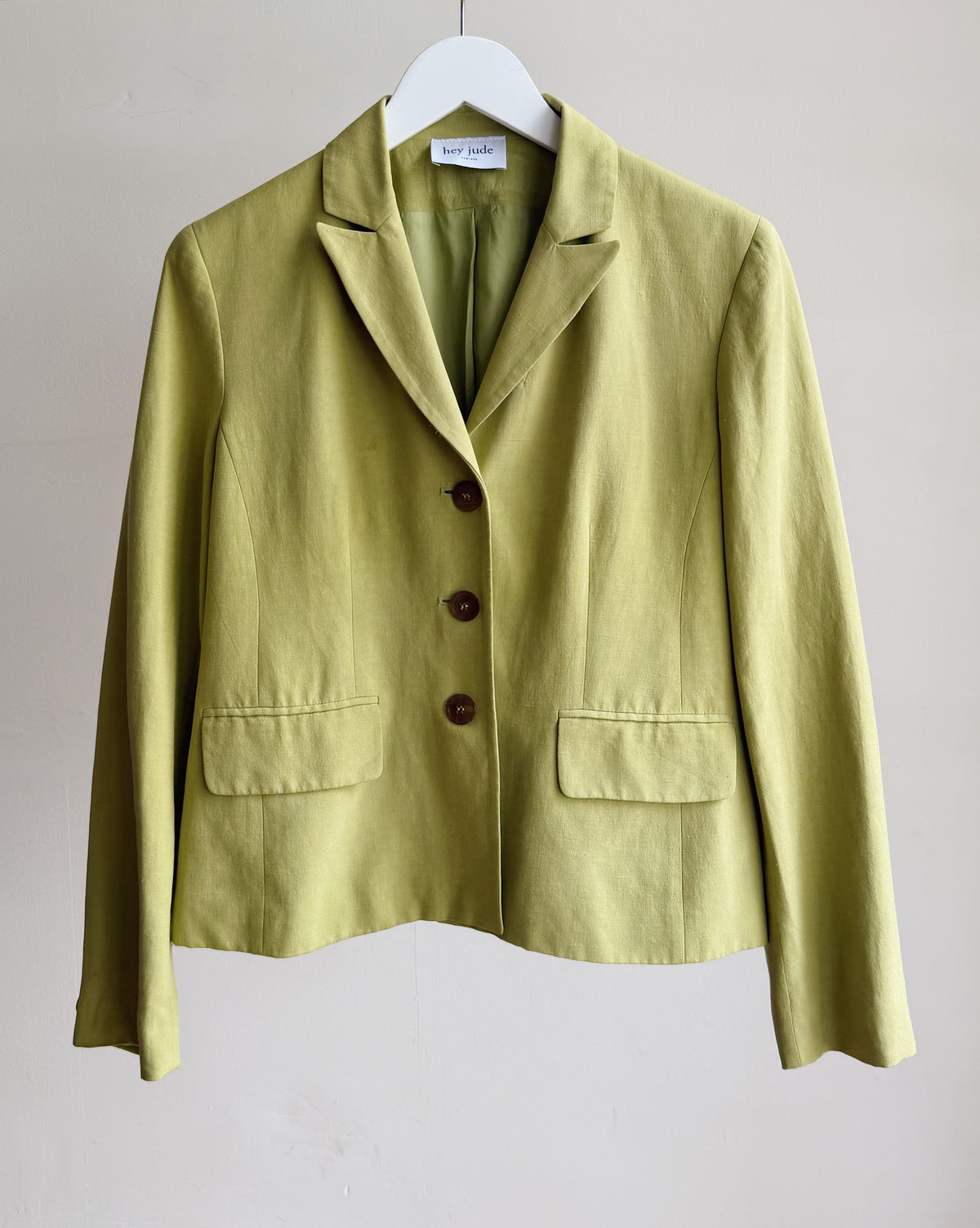 Chartreuse Silk Tailored Blazer - Hey Jude