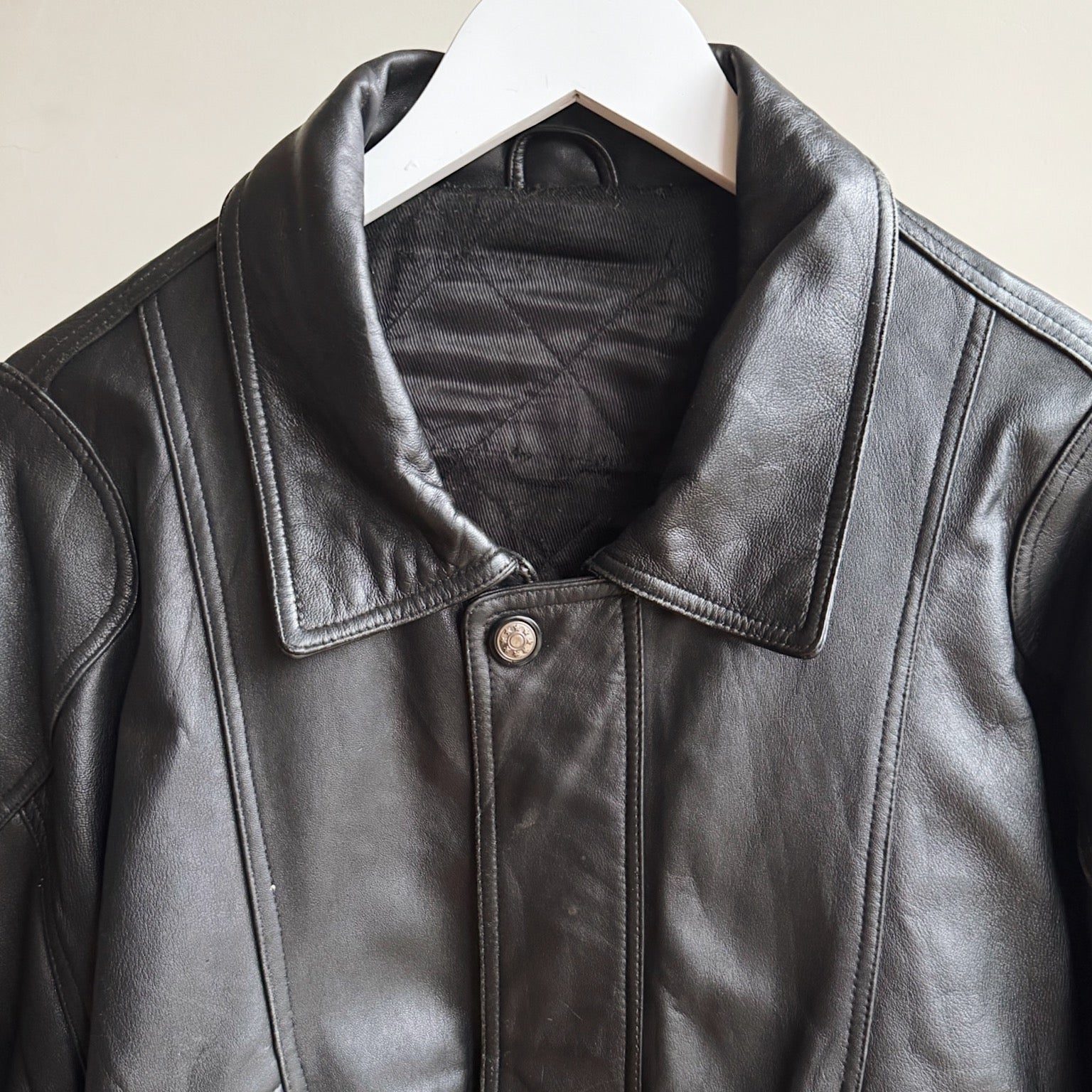 Midnight Leather Bomber Jacket - Hey Jude