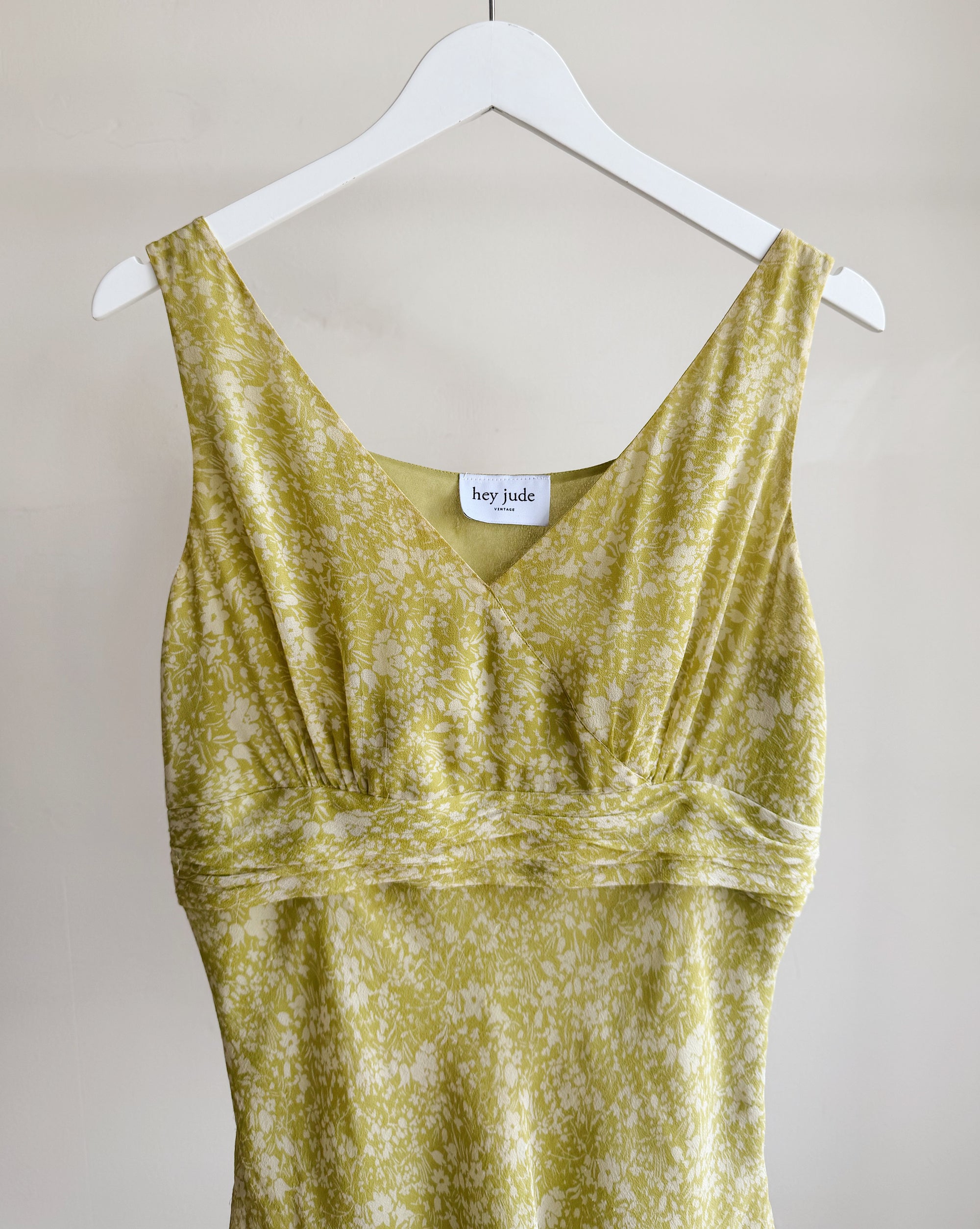 Avocado Silk Floral V-NeckTank