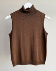 Chocolate Knit Sleeveless Turtleneck