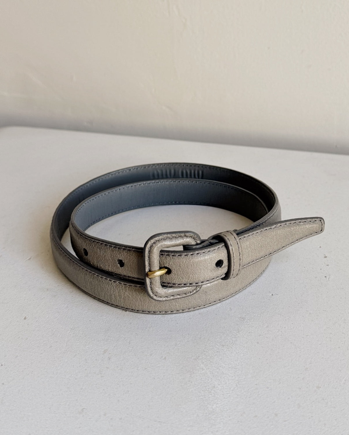 Miu Miu Gray Leather Belt