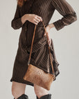 Croc Embossed Suede Mini Crossbody