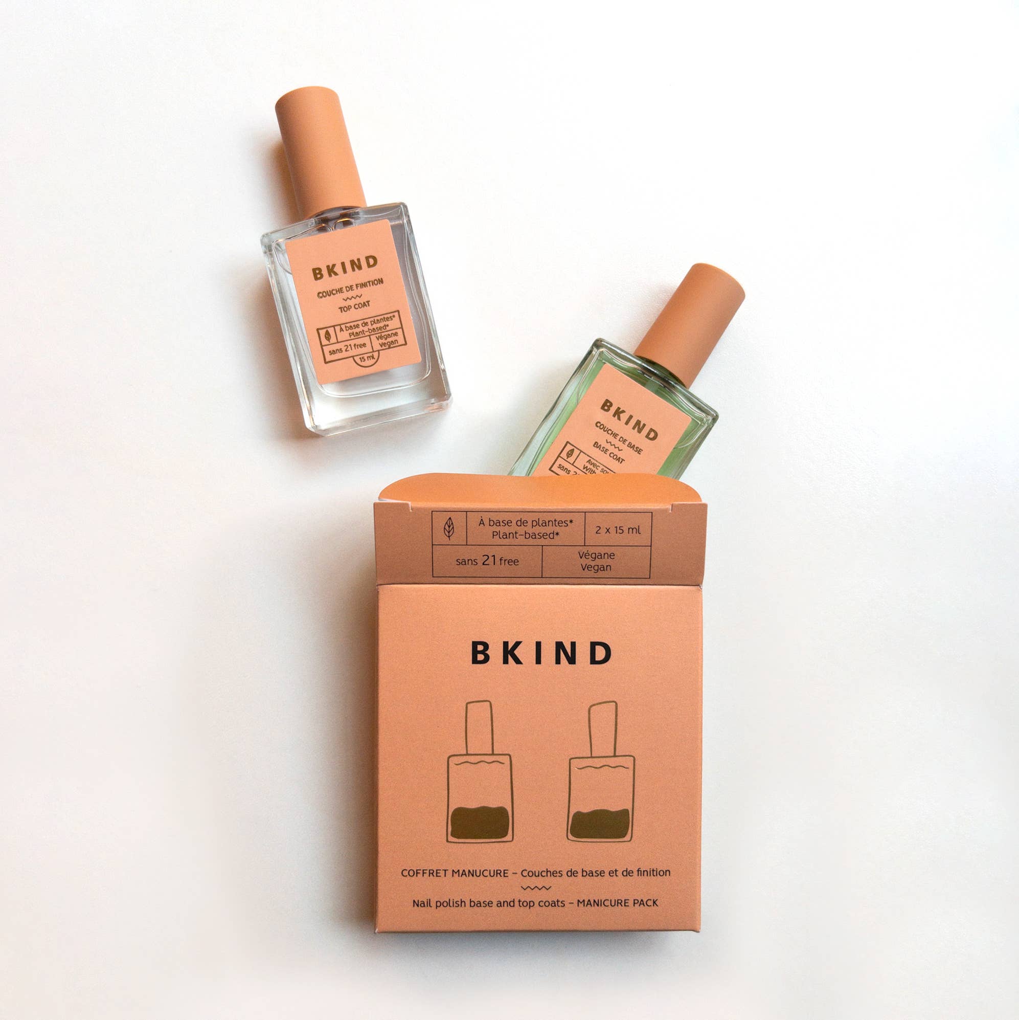 BKIND - Manicure Pack - Nail Polish Duo - Base and top coats - Hey Jude