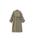 Cubic | Cotton Oversized Mid-Length Trench in Dark Sea Green